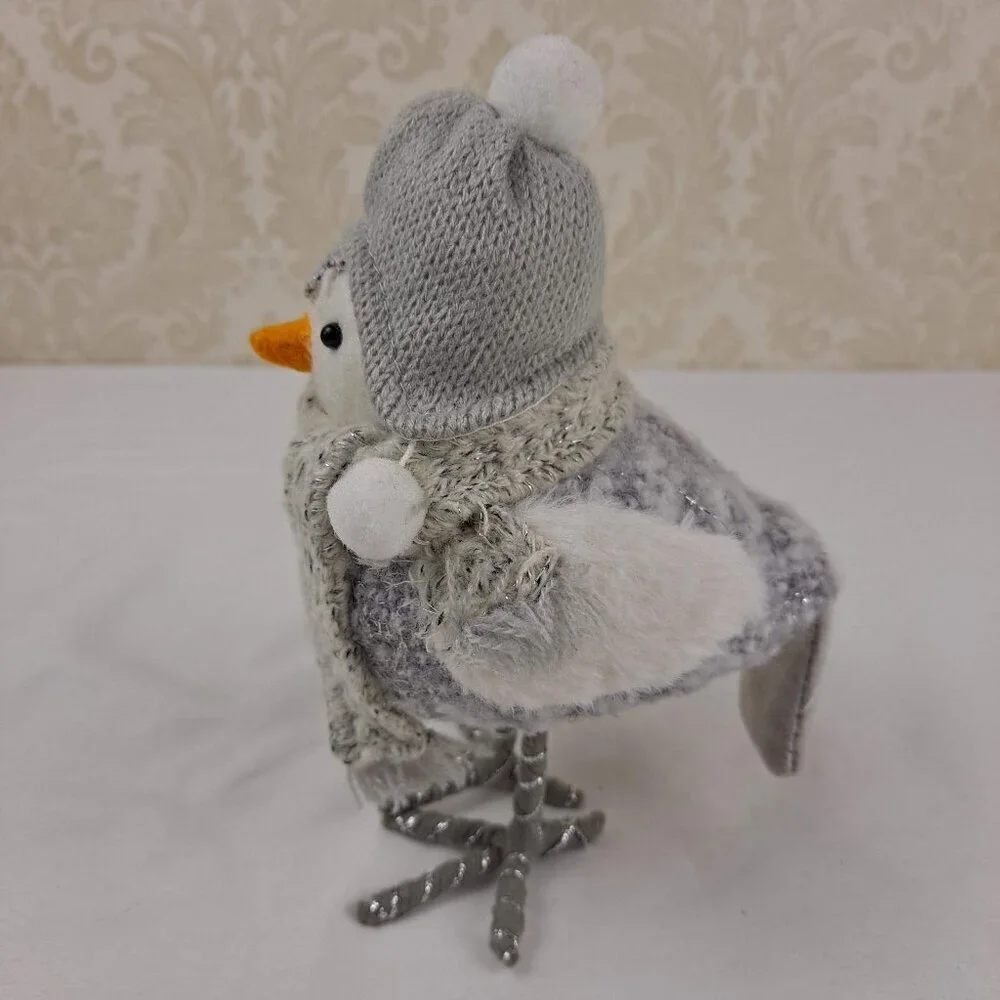 Target Featherly Friends Gray and White Bird With Snow Cap & Scarf